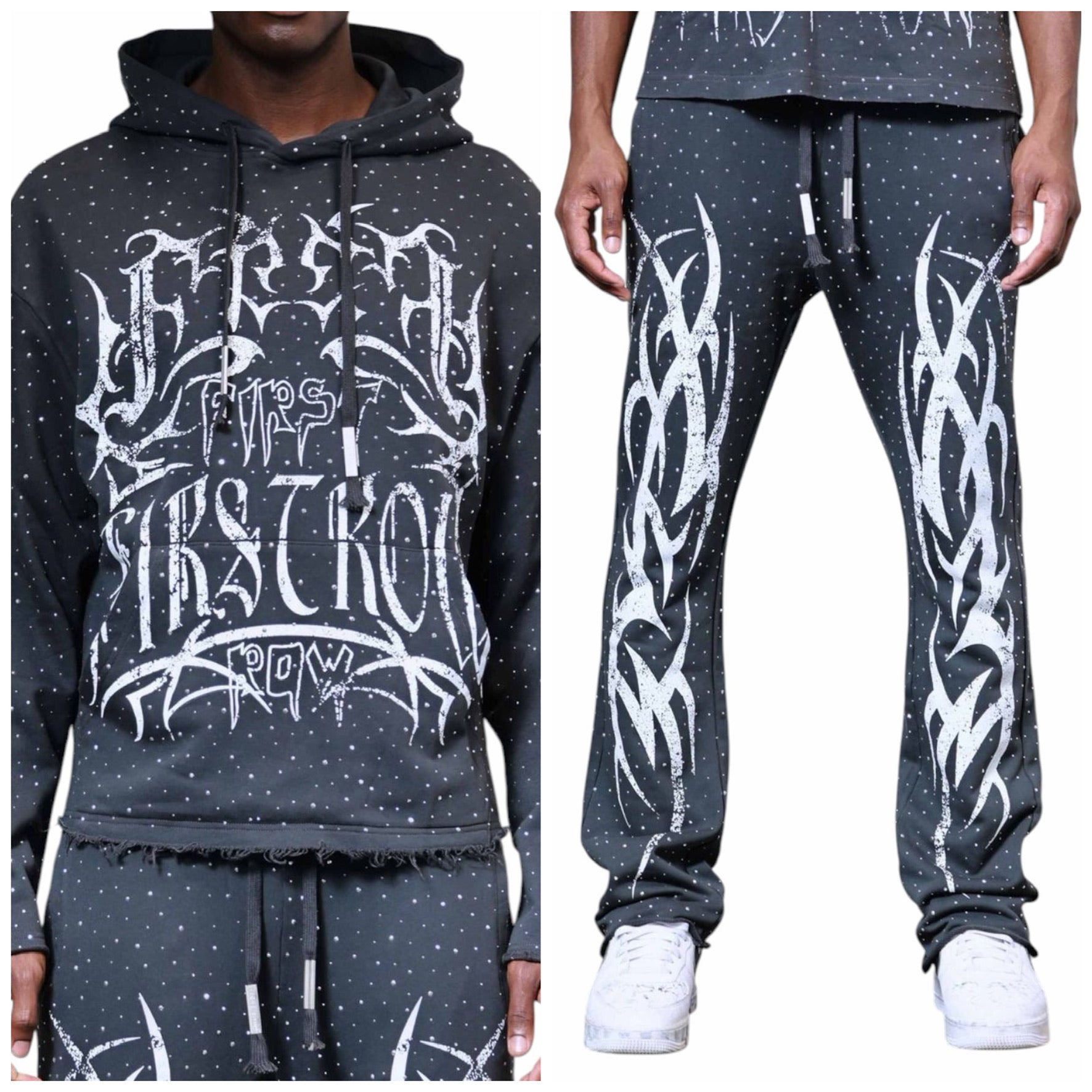 FIRST ROW: Tribal Studded Stack Jogger Set